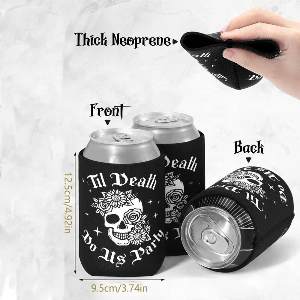 Gothic Halloween Bride or Die Bachelorette Cup Sleeves 6 Pack